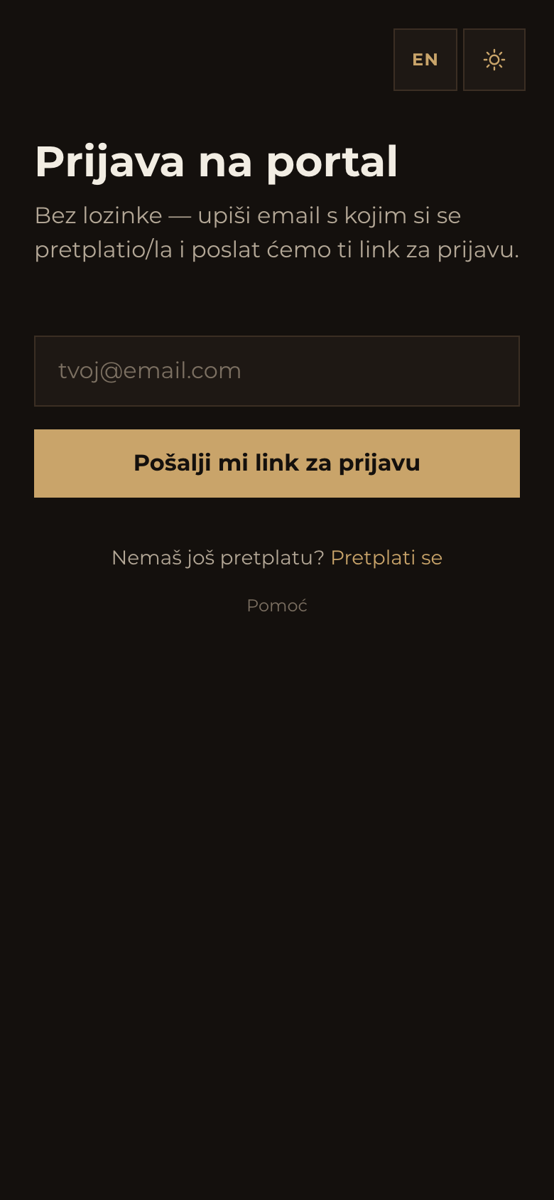 Stranica za prijavu